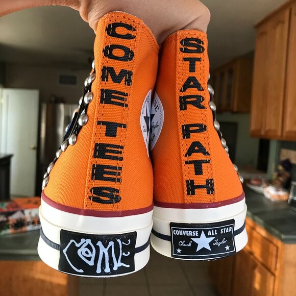 NIB Converse Come Tees x Chuck 70 Hi Top Sneakers Star Light Path Orange- Mens 4 - Picture 6 of 10